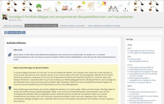 Screenshot einer anonymisierten E-Portfolio-Mappe