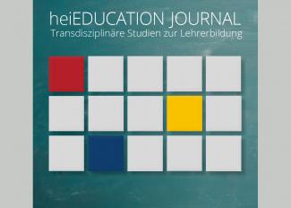 Bild zum heiEDUCATION Journal mit Titel und farbigen Kacheln