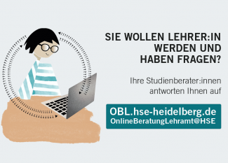 Grafik mit Link zum digitalen Beratungsportal für Studierende mit Berufsziel Lehrer/in an der Universität und der PH Heidelberg