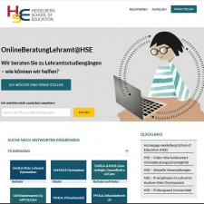 Quadratischer Screenshot des digitalen Beratungsportals OnlineBeratungLehramt@HSE für Studierende mit Berufsziel Lehrer/in an der Universität und der PH Heidelberg