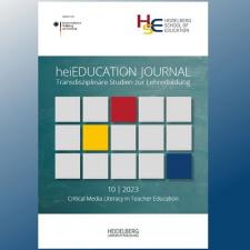 Cover der 10. Ausgabe des heiEDUCATION Journals auf dunkelblau-grauem Grund. Text: heiEDUCATION JOURNAL – Transdisziplinäre Studien zur Lehrerbildung. Critical Media Literacy in Teacher Education