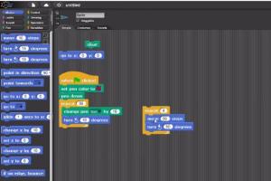 Benutzerfläche der visuellen Programmiersprache Snap!