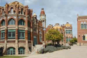 Aufnahme des Hospital de la Santa Creu („Hospital Santa Pau“), UNESCO WeltkulturerbestätteBarcelona