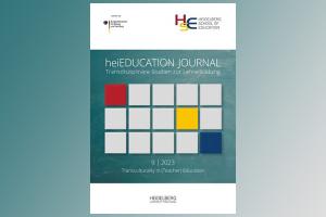 Cover der 9. Ausgabe des heiEDUCATION Journals auf petrolfarbenem-grauem Grund. Text: heiEDUCATION JOURNAL – Transdisziplinäre Studien zur Lehrerbildung. Transculturality in (Teacher) Education. 