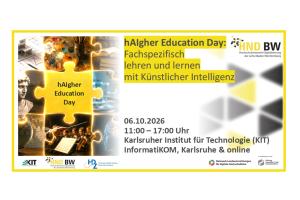 Teaserbild zum hAIgher Education Day des HND BW: Fachspezifisch lehren und lernen mit Künstlicher Intelligenz