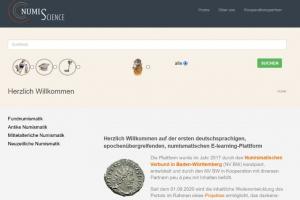 Screenshot der Startseite der E-Learning-Plattform NumiScience